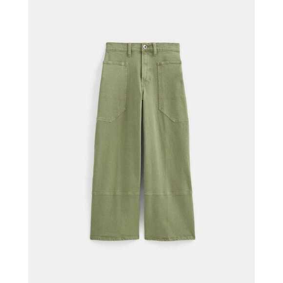 NWT EVERLANE Way High Gardener Cropped Jeans in Oil Green 23 - Picture 2 of 7